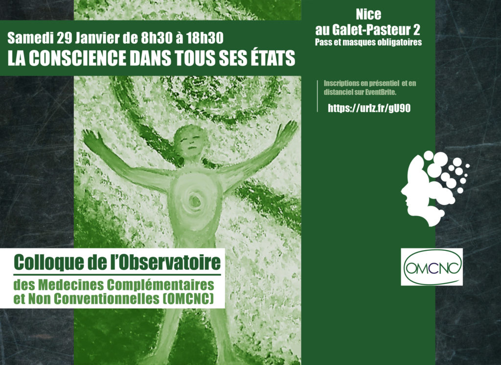 Colloque OMCNC "La conscience dans tous ses Etats" - Nice le 29 janvier 2022