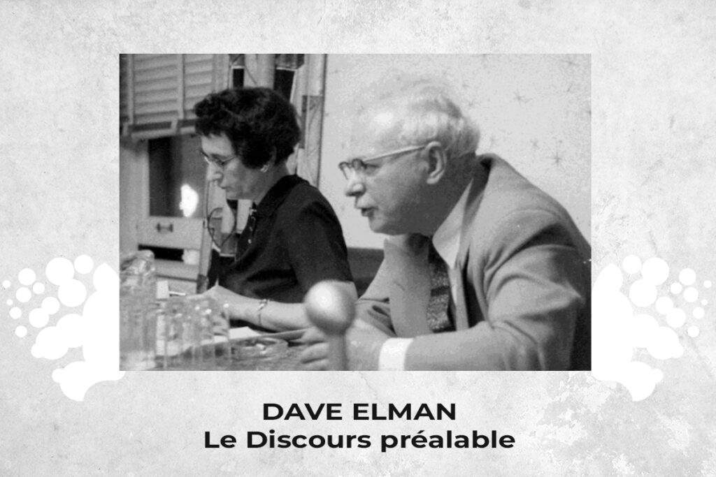 Anecdote de Dave Elman - Le discours préalable