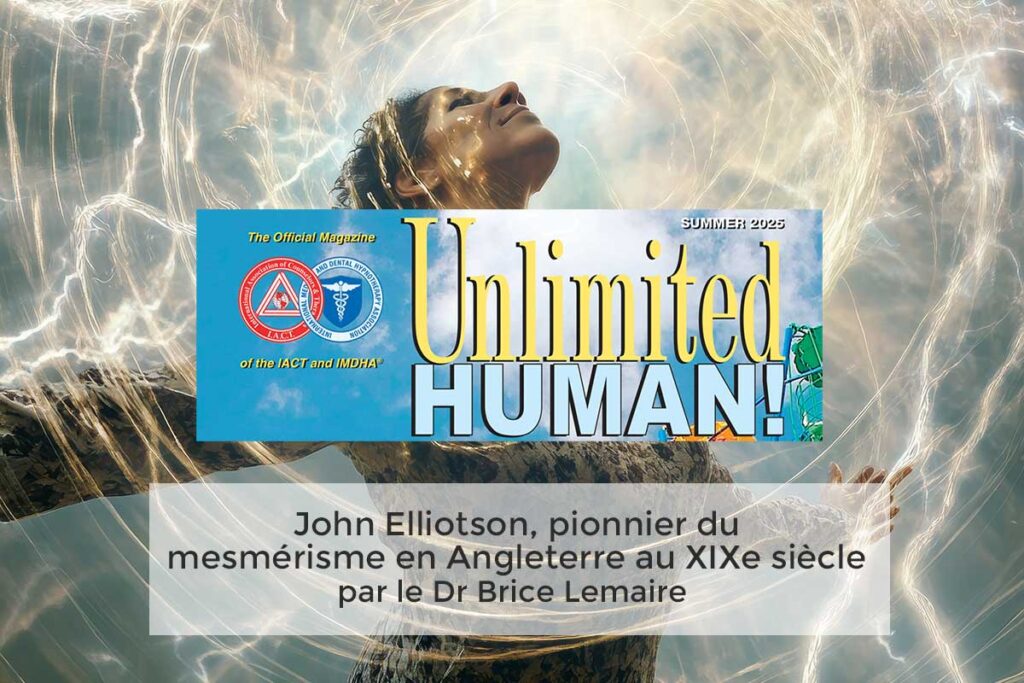 Article du Dr Brice Lemaire dans le journal de l’IMDHA sur le Dr John Elliotson