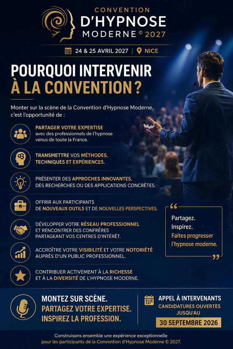 Appel-a-cancidature-CHM2027_infographie Appel à candidature intervenants Convention d'Hypnose Moderne 2027